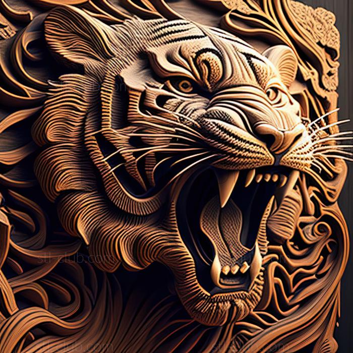 3D model st Fierce tiger famous animal (STL)